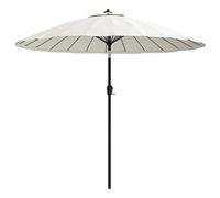 vidaXL Sombrilla de Jardín con Palo de Aluminio, Parasol Toldo, Refugio Solar, Paraguas para Playa Terraza Patio, Blanco Arena 270 cm