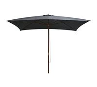 vidaXL Sombrilla de Jardín con Palo de Madera, Parasol Toldo, Refugio Solar, Paraguas para Playa Patio Exterior, Antracita 200x300 cm
