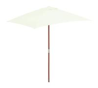 vidaXL Sombrilla de jardín con palo de madera – Parasol refugio solar Arena 150x200 cm