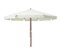 vidaXL Sombrilla de jardín con Palo de Madera Blanco Arena 330 cm