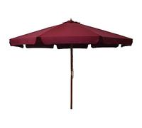 vidaXL Sombrilla de Jardín con Palo de Madera, Parasol Toldo, Refugio Solar, Paraguas para Playa Terraza Patio, Color Burdeos 330 cm