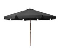 vidaXL Sombrilla de Jardín con Palo de Madera, Parasol Toldo, Refugio Solar, Paraguas para Playa Terraza Patio, Gris Antracita 330 cm