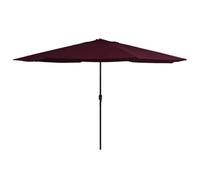 vidaXL Sombrilla de Jardín con Palo de Metal, Parasol Toldo, Refugio Solar, Paraguas para Playa Terraza Patio Exterior, Rojo Burdeos 390 cm