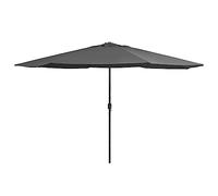vidaXL Sombrilla de Jardín con Palo de Metal, Parasol Toldo, Refugio Solar, Paraguas para Playa Terraza Patio Exterior, Antracita 390 cm