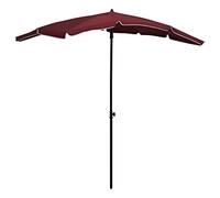 vidaXL Sombrilla de Jardín con Palo, Parasol Protector, Refugio Solar, Paraguas para Patio Playa Terraza Exterior, Rojo Burdeos 200x130 cm