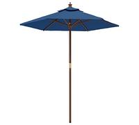 vidaXL Sombrilla de jardín con Poste de Madera Azul Celeste 196x231 cm, sombrilla, sombrilla de Exterior, sombrilla Patio, Parasol, sombrilla terraza