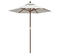 vidaXL Sombrilla de jardín con Poste de Madera Color Arena 196x231 cm, sombrilla, sombrilla de Exterior, sombrilla Patio, Parasol, sombrilla terraza