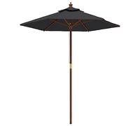 vidaXL Sombrilla de jardín con Poste de Madera Negro 196x231 cm, sombrilla, sombrilla de Exterior, sombrilla Patio, Parasol, sombrilla terraza