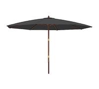vidaXL Sombrilla de jardín con Poste de Madera Negro 400x273 cm, sombrilla, sombrilla de Exterior, sombrilla Patio, Parasol, sombrilla terraza