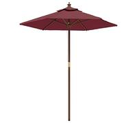 vidaXL Sombrilla de jardín con Poste de Madera Rojo Burdeos 196x231 cm, sombrilla, sombrilla de Exterior, sombrilla Patio, Parasol, sombrilla terraza