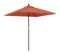 vidaXL Sombrilla de jardín con Poste de Madera Terracota 198x198x231cm