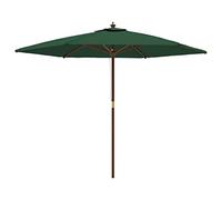 vidaXL Sombrilla de jardín con Poste de Madera Verde 299x240 cm, sombrilla, sombrilla de Exterior, sombrilla Patio, Parasol, sombrilla terraza