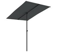 vidaXL Sombrilla de Jardín Palo de Aluminio, Parasol Toldo, Refugio Solar, Paraguas para Playa Terraza Patio, Gris Antracita 2x1,5 m