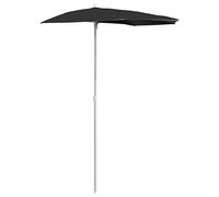 vidaXL Sombrilla de Jardín Semicircular con Palo Parasol Patio Terraza Protección contra Rayos Ultravioleta Playa Piscina Toldo 300x150 cm Negro