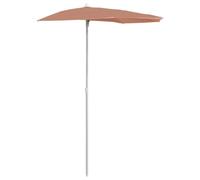 vidaXL Sombrilla de Jardín Semicircular con Palo, Parasol Protector, Refugio Solar, Paraguas para Playa Patio Exterior, Terracota 180x90 cm