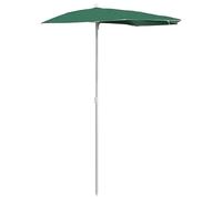 vidaXL Sombrilla de Jardín Semicircular con Palo, Parasol Protector, Refugio Solar, Paraguas para Playa Patio Exterior, Verde 180x90 cm