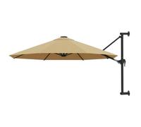 vidaXL Sombrilla de pared con barra de metal 300 cm gris topo