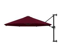 vidaXL Sombrilla de Pared con Palo de Metal, Parasol Toldo, Refugio Solar, Paraguas para Playa Jardín Patio Exterior, Burdeos 300 cm
