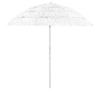 vidaXL Sombrilla de Playa Hawaii, Parasol Toldo Protector, Refugio Solar, Paraguas para Jardín Patio Terraza Exterior, Blanco 240 cm