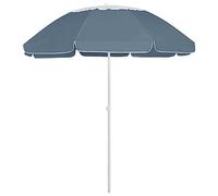 vidaXL Sombrilla de Playa, Parasol Toldo Protector Decorativo, Refugio Solar, Paraguas para Jardín Patio Terraza Exterior, Azul 300 cm