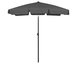 vidaXL Sombrilla de Playa, Parasol Toldo Protector Decorativo, Refugio Solar, Paraguas para Jardín Patio Terraza Exterior, Gris Antracita 180x120 cm