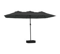 vidaXL Sombrilla Doble de Jardín con Luces LED, Parasol Protector de Sol, Refugio Solar, Paraguas para Patio Exterior, Antracita 449x245 cm