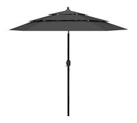 vidaXL Sombrilla jardín 3 Niveles con Palo de Aluminio Antracita 2,5 m