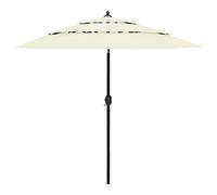 vidaXL Sombrilla Jardín de 3 Niveles con Palo de Aluminio, Parasol Protector, Refugio Solar, Paraguas para Playa Patio Exterior, Arena 2,5 m