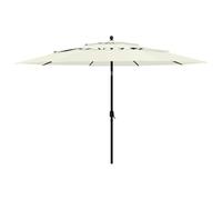 vidaXL Sombrilla Jardín de 3 Niveles con Palo de Aluminio, Parasol Protector, Refugio Solar, Paraguas para Playa Patio Exterior, Arena 3,5 m