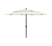 vidaXL Sombrilla jardín de 3 Niveles con Palo de Aluminio Arena 3,5 m