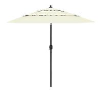 vidaXL Sombrilla Jardín de 3 Niveles con Palo de Aluminio, Parasol Protector, Refugio Solar, Paraguas para Playa Patio Exterior, Arena 2,5 m