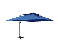 vidaXL Sombrilla jardín voladiza Cubierta Doble Azul Celeste 400x300cm