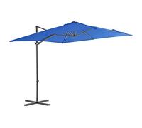 vidaXL Sombrilla Jardín Voladiza Palo Aluminio, Parasol Toldo Protector, Refugio Solar, Paraguas para Playa Jardín Patio, Azul Azure 250x250 cm