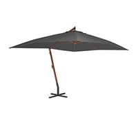 vidaXL Sombrilla Jardín Voladiza Palo de Madera, Parasol Toldo Protector, Refugio Solar, Paraguas para Playa Jardín Patio, Antracita 400x300 cm