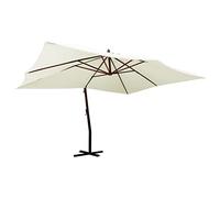 vidaXL Sombrilla jardín voladiza Palo de Madera Arena Blanco 400x300cm