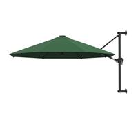 vidaXL Sombrilla Pared Barra Metal 300 cm Verde Parasol Paraguas Mueble Jardín