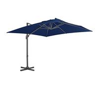 vidaXL Sombrilla voladiza con Poste de Aluminio Azul Marino 3x3 m