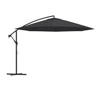 vidaXL Sombrilla Voladiza de Jardín con Poste de Aluminio, Parasol Toldo, Refugio Solar, Paraguas para Playa Jardín Patio Exterior, Negro 350 cm