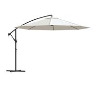 vidaXL Sombrilla Voladiza de Jardín, Parasol Toldo Protector, Refugio Solar, Paraguas para Playa Jardín Patio Exterior, Blanco Arena 3,5 m