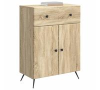vidaXL Sonoma Roble de madera de construcción de 66 x 34,5 x 90 cm, mucho almacenamiento, elegante unidad de buffet, mesa auxiliar moderna, diseño rectangular, herramientas, organizador de comedor y