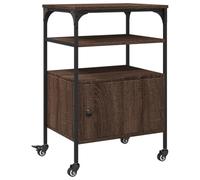 vidaXL Soporte de Impresora 3 Niveles marrón Roble 50x40x76 cm, Mesa de Impresora, Mesa de Impresora de computadora, Soporte de Impresora con Almacenamiento