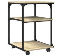 vidaXL Soporte de Impresora 3 Niveles Roble Sonoma 43x48x64 cm, Mesa de Impresora, Mesa de Impresora de computadora, Soporte de Impresora con Almacenamiento