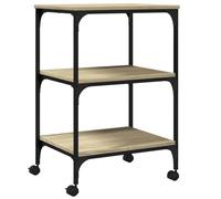 vidaXL Soporte de Impresora 3 Niveles Roble Sonoma 50x41x75 cm, Mesa de Impresora, Mesa de Impresora de computadora, Soporte de Impresora con Almacenamiento