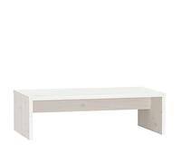vidaXL Soporte de Monitor Elevador Armario de Escritorio Pantalla Portátil Mesa Estante Exhibición Madera Maciza de Pino Blanco 50x27x15 cm