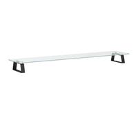 vidaXL Soporte de Monitor, Elevador para Pantalla con Almacenaje, Soporte de Computadora, Elevador sobre Mesa Escritorio, Vidrio Templado Metal Negro