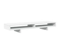 vidaXL Soporte de Monitor Madera Maciza de Pino Blanco 100x27x15 cm, Soporte de Pantalla, Soporte para Monitor para Escritorio, Elevador de Soporte para Monitor