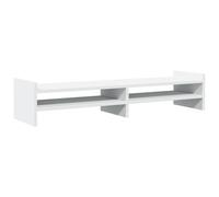 vidaXL Soporte de Monitor Madera Maciza de Pino Blanco 100x27x20 cm, Elevador para Monitor, Soporte para Monitor de computadora, Soporte para Elevador de Monitor