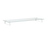 vidaXL Soporte de Monitor Vidrio Templado y Metal Blanco 100x35x8 cm