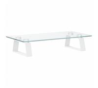 vidaXL Soporte de monitor vidrio templado y metal blanco 40x20x8 cm