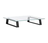 vidaXL Soporte de monitor vidrio templado y metal negro 40x35x8 cm